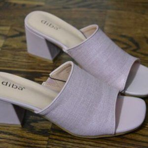 NEW DIBA 8.5 slip on womens MULES sandals lavender dusty purple SPRING block